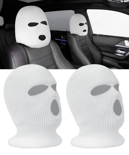 2X Headrest Covers for Cars (Personalized White)
