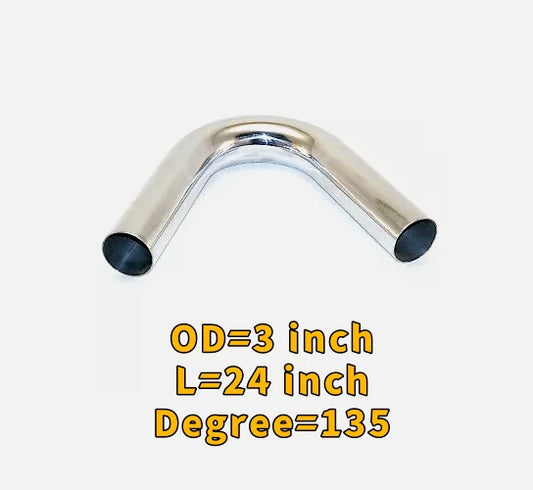 3" Aluminum Pipe Tube 135 Degree 24" for Intercooler Turbo Piping