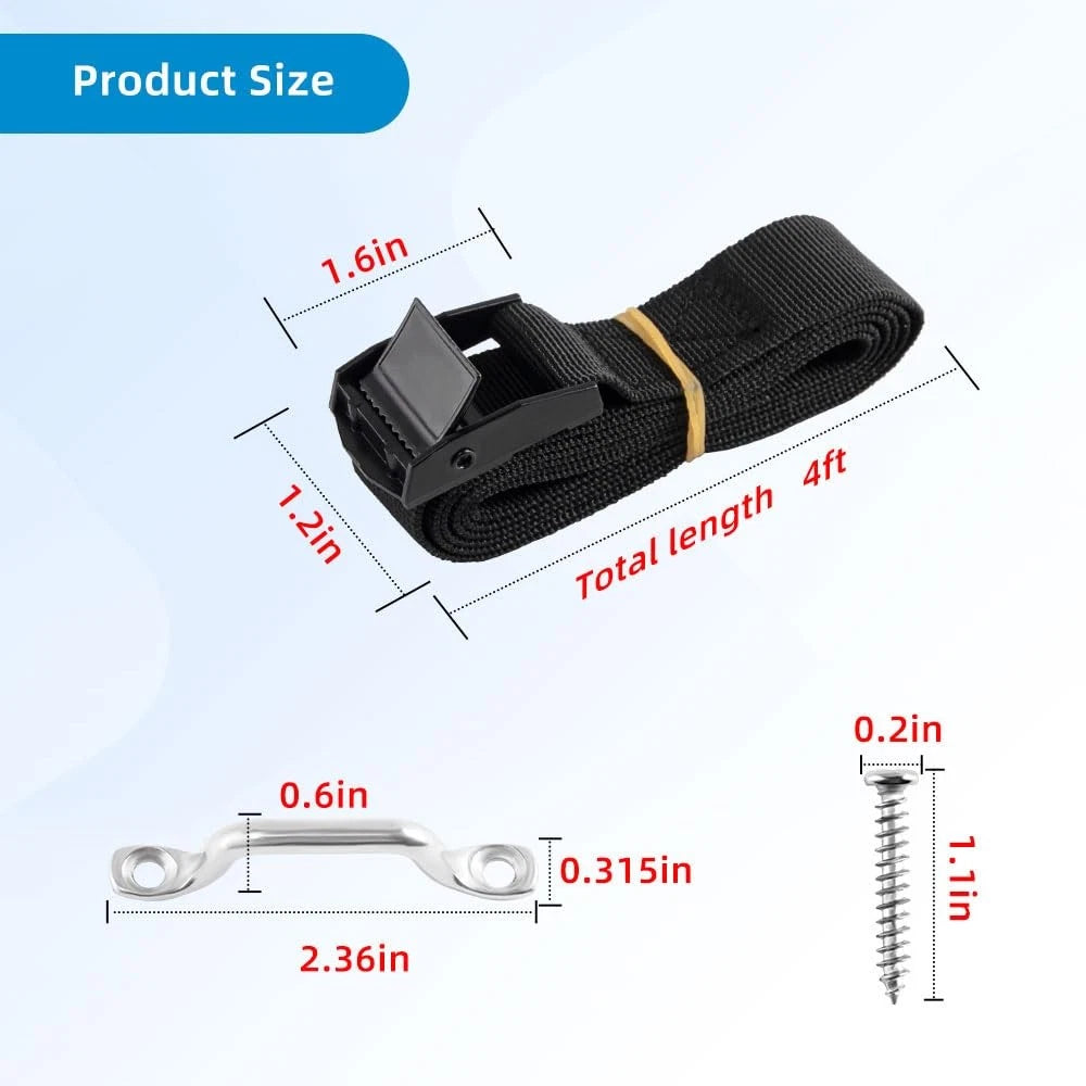 2X Battery Tie Down Straps for 1" x 4ft (Universal)