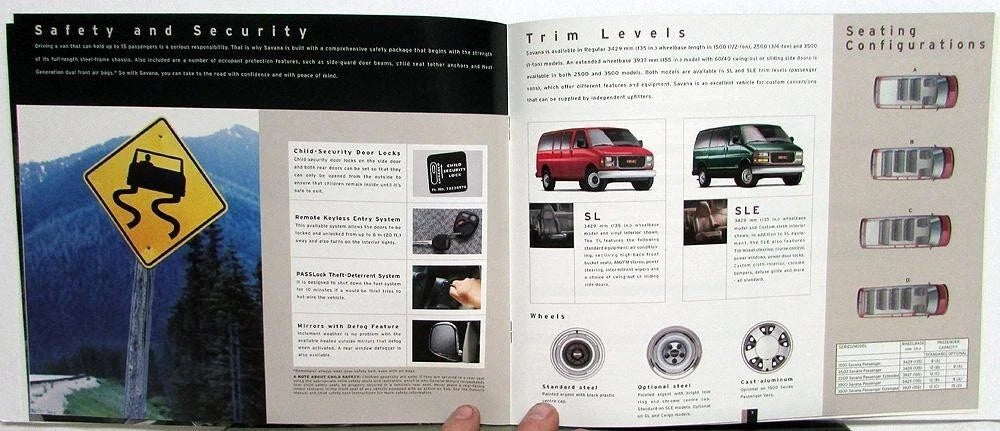 Savanna Passenger Van Sales Brochure for GMC Trucks (2001)