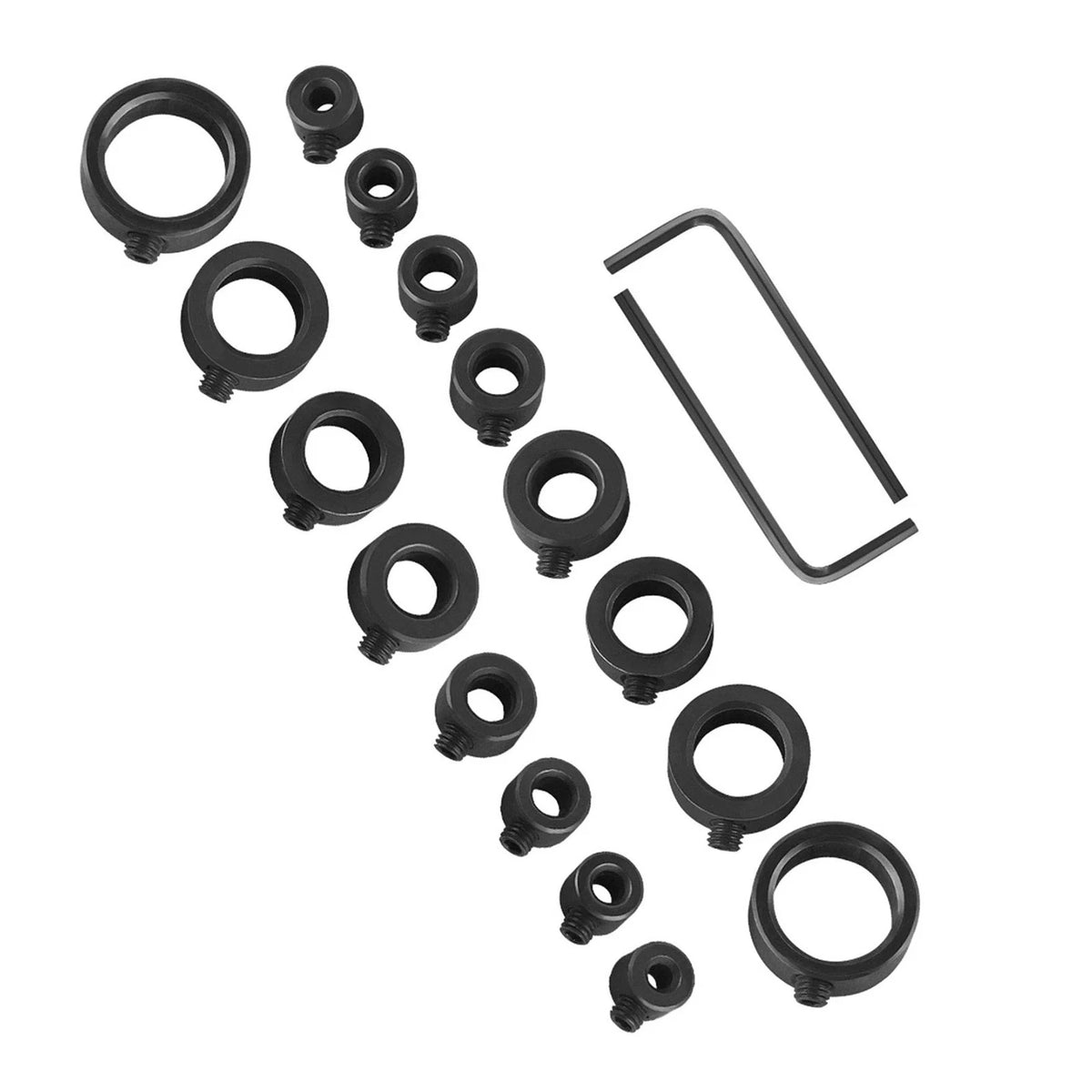 18-Piece Precision Drill Depth Control Set with Positioner Rings