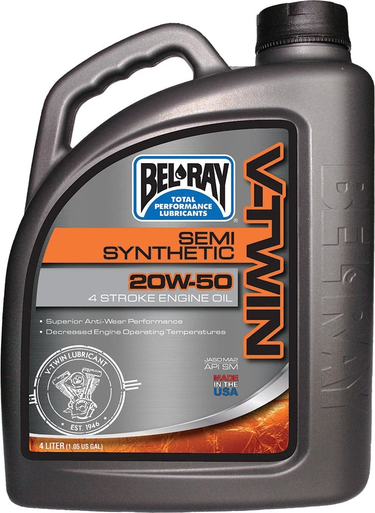 Bel-Ray V-Twin Semi-Synthetic Engine Oil 20W-50 4L (96910-BT4)