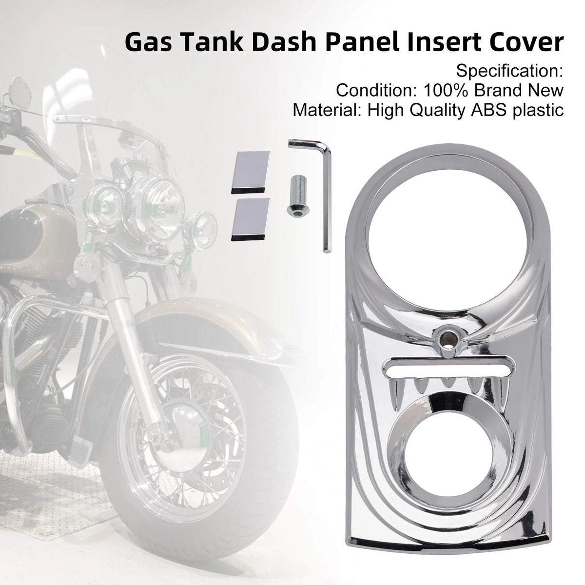 Chrome Gas Tank Dash Panel Insert Cover for Softail FLSTC FXST (M549-A625-CHR)