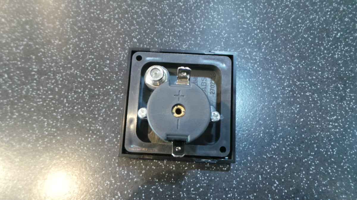 12V Socket & TV Socket with Gloss Black Facia Plate for Caravan Motorhome