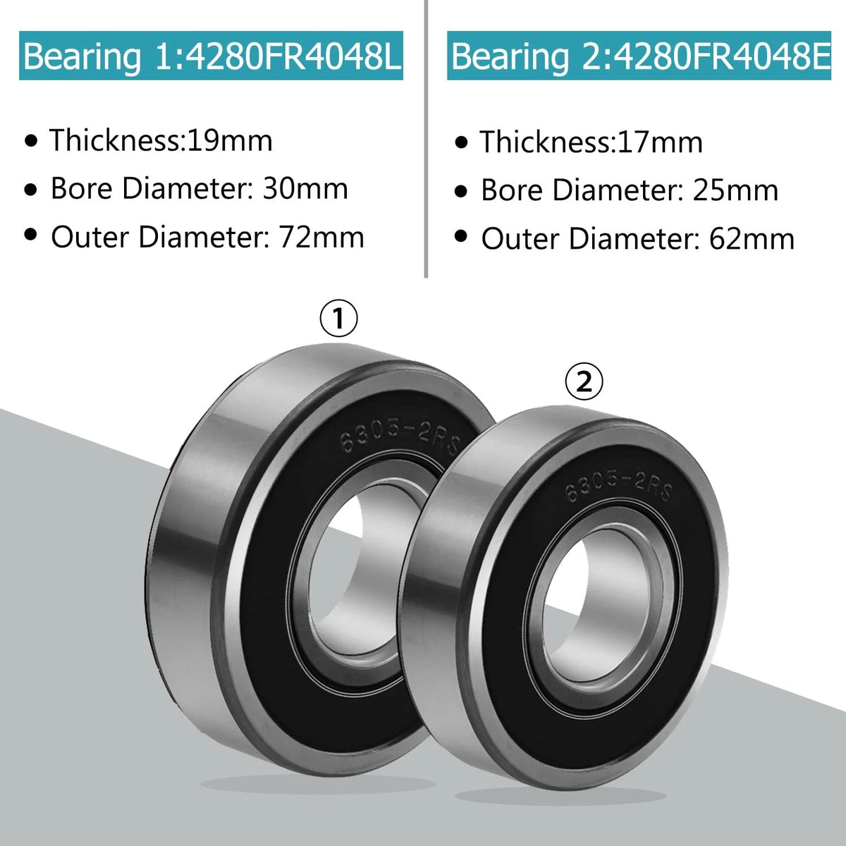 Front Load Washer Tub Bearings and Seal Kit for LG Black
