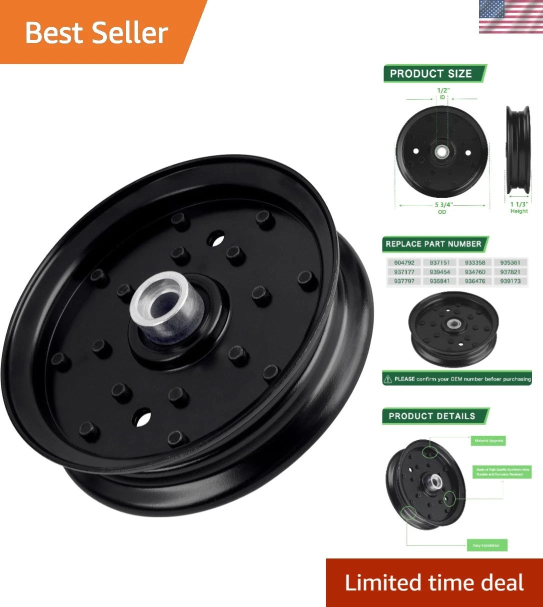 604792 Idler Pulley for Raptor Mowers