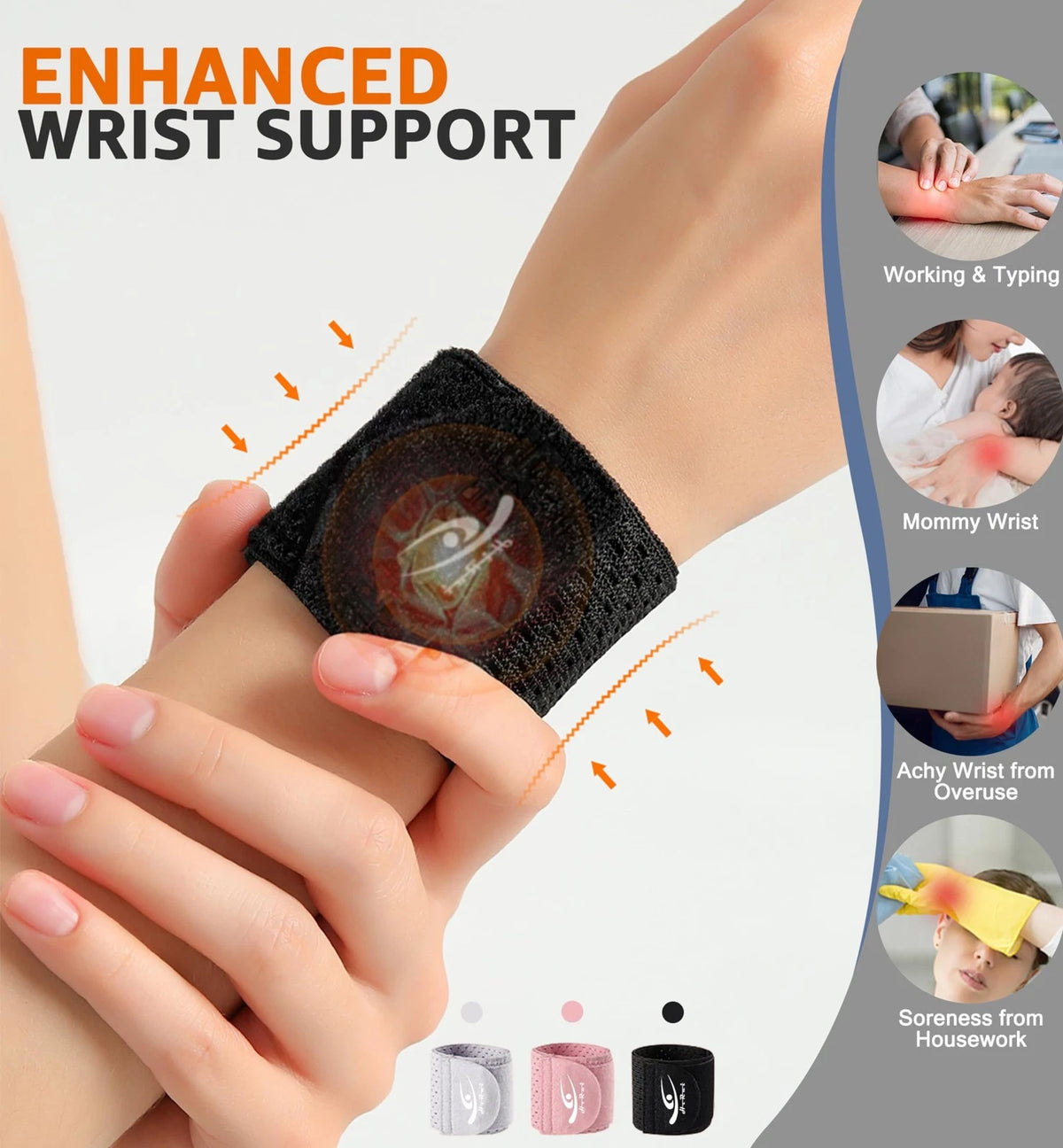2X Wrist Compression Wraps for Small (Black)