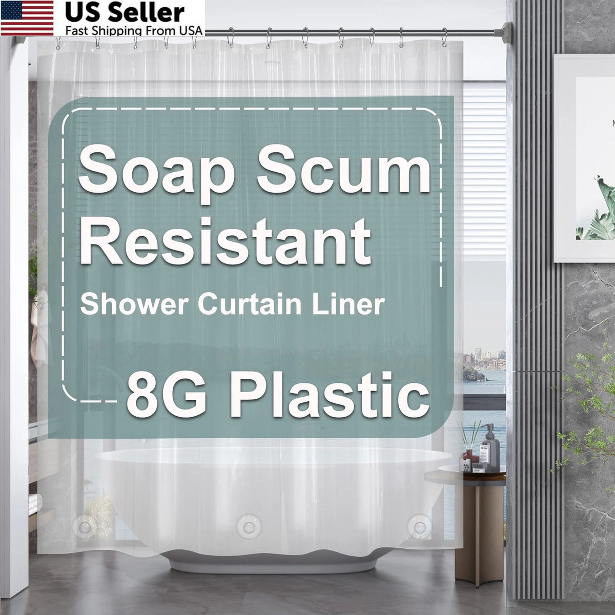 Plastic Shower Curtain for (84" x 72")