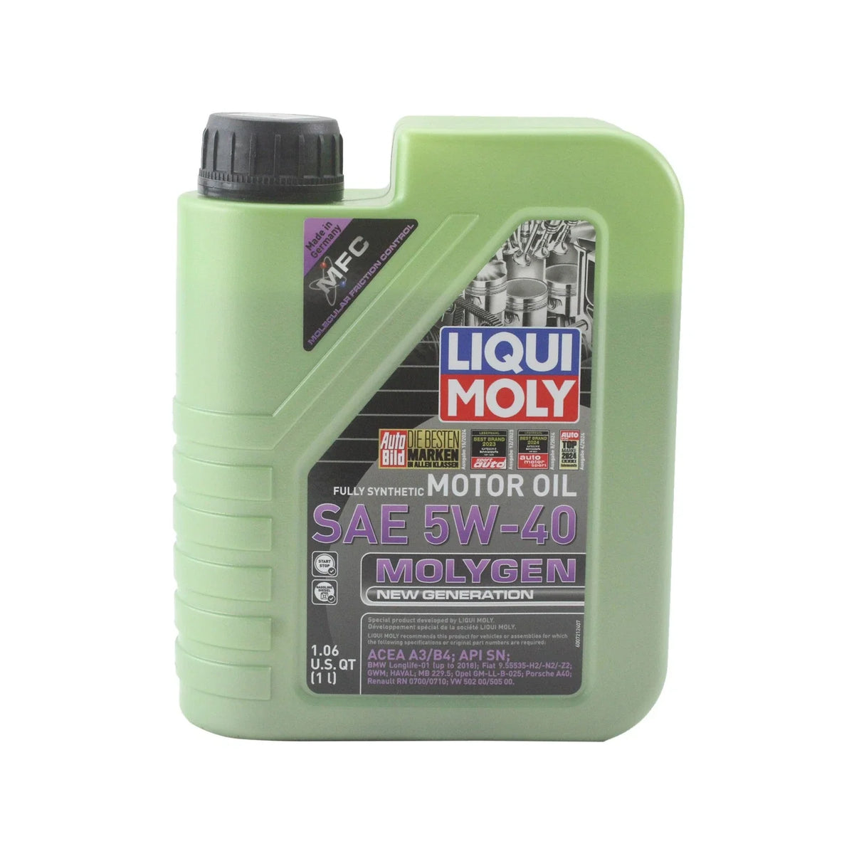 Set of 4 Liqui Moly Molygen 5W-40 Engine Motor Oil for (4L)