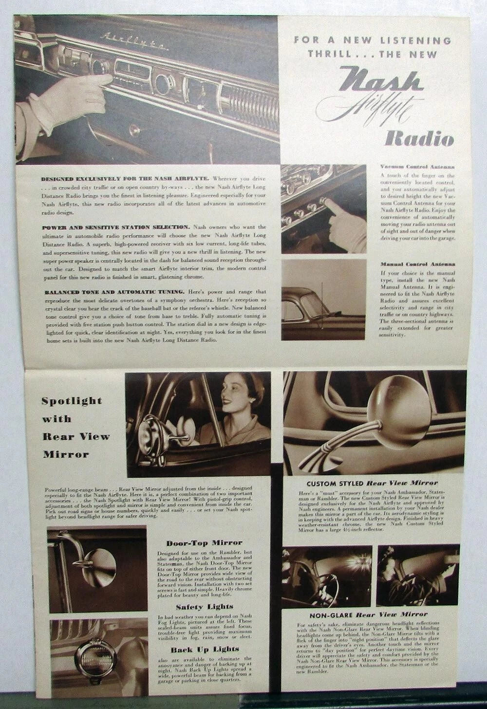 Nash Ambassador Statesman Rambler Accessories Sales Folder (1951)