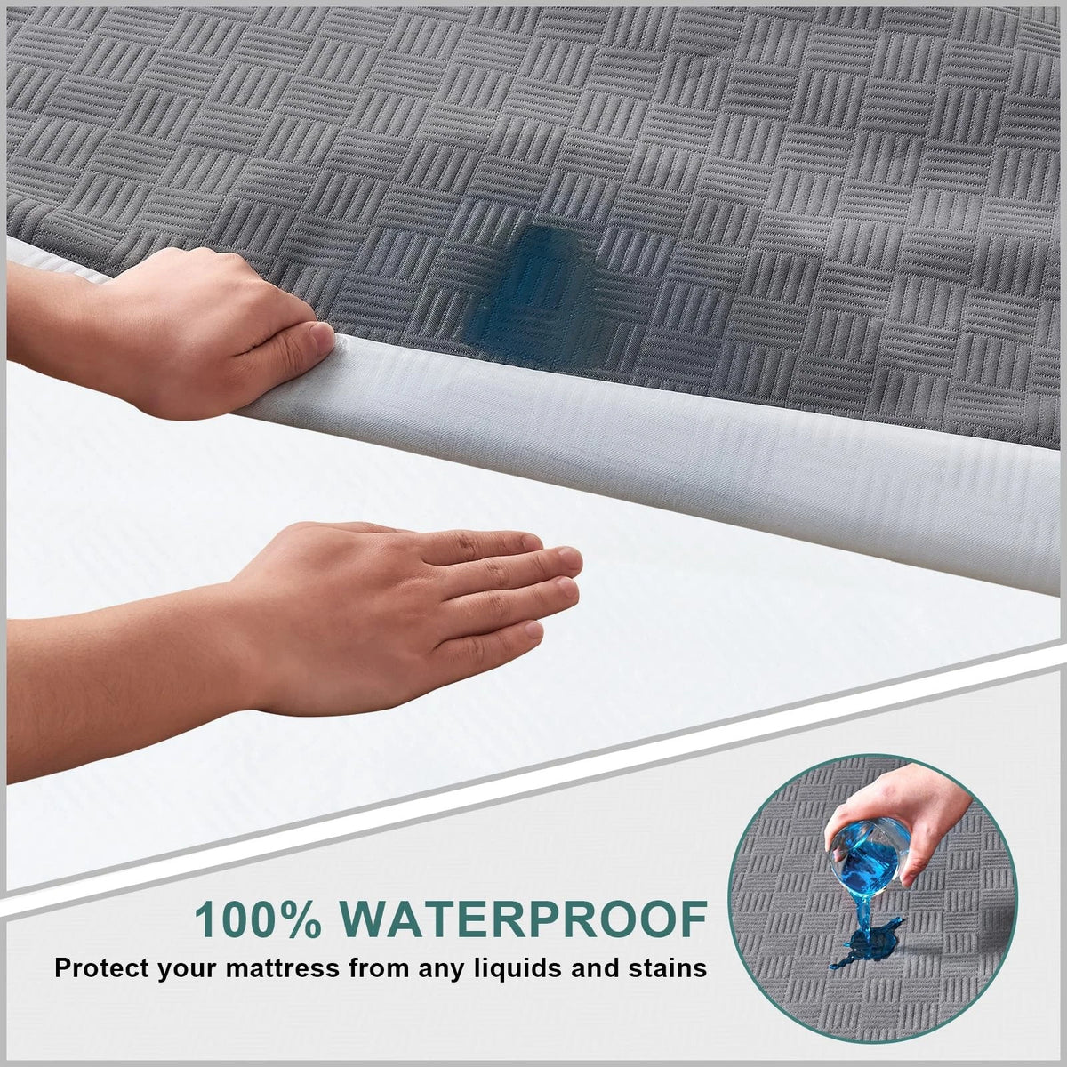 Waterproof Mattress Protector for Queen Size (6 to 18 Inch)