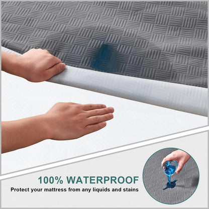Waterproof Mattress Protector for Queen Size (6 to 18 Inch)