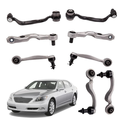 8 Pcs Control Arms for RWD Lexus LS460 2009-2017 in Black & Silver