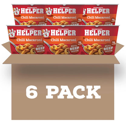6 Pack Hamburger Helper Chili Macaroni Microwave Cups (2 oz)
