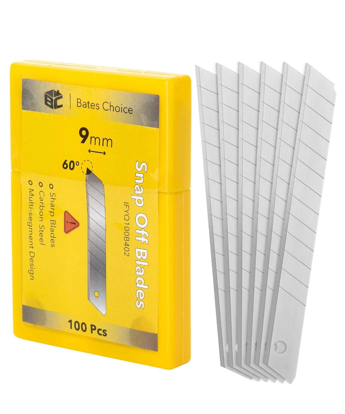 100 pcs Snap Off Blades 9mm 60 Degree Carbon Steel