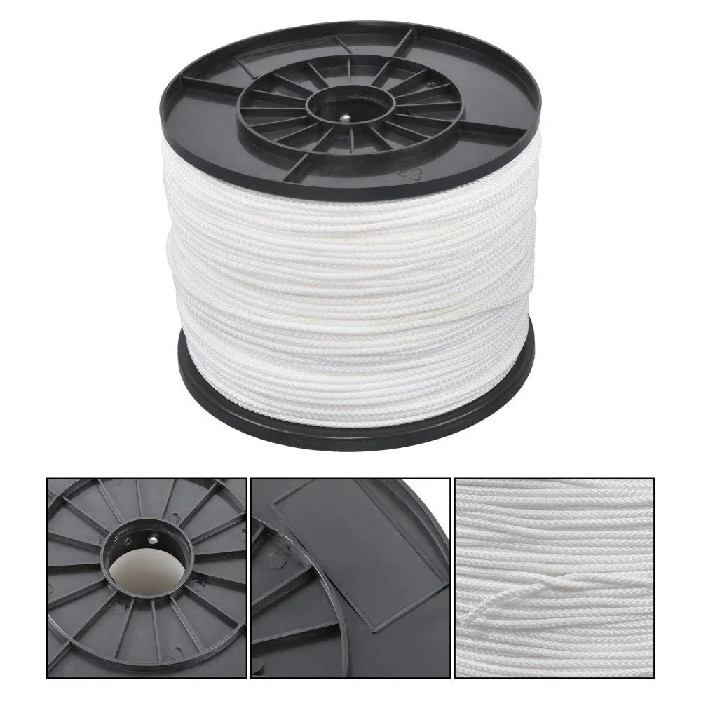 1000 Feet 1/8 Inch White Polypropylene Pull Line Tying Twine 8 Strand