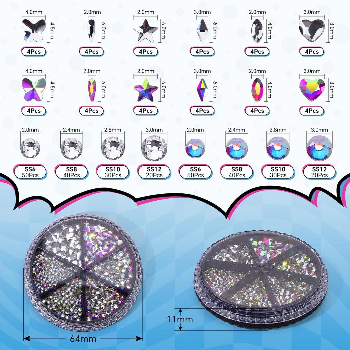 380 Pcs Teeth Gem Kit for DIY Tooth Crystals