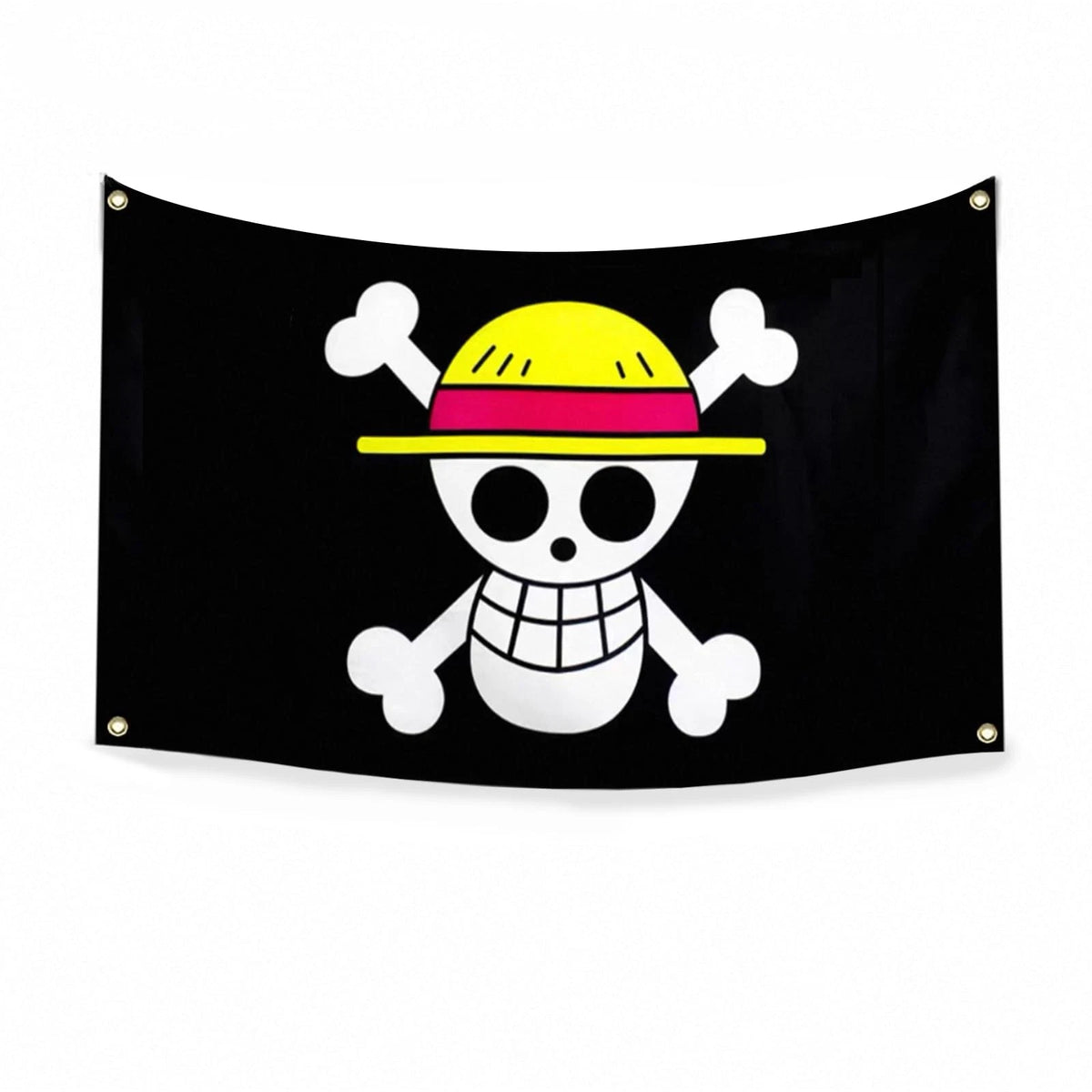 5x3 FT Multicolor Anime Pirate Flag with Luffy's Straw Hat