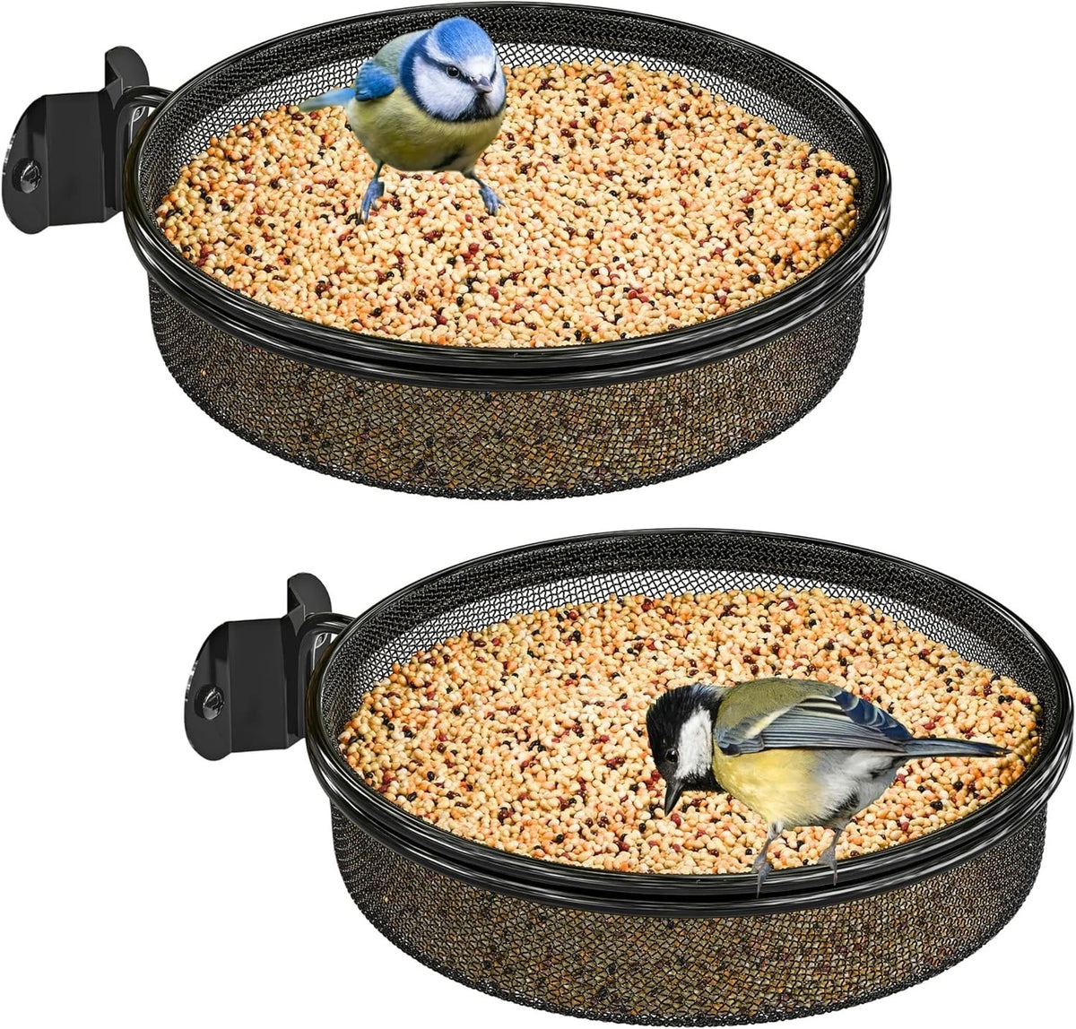 Innovative Metal Bird Feeder Tray with Quick Drain Design for Gardens