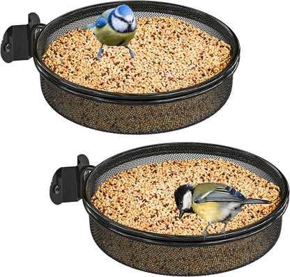 Innovative Metal Bird Feeder Tray with Quick Drain Design for Gardens