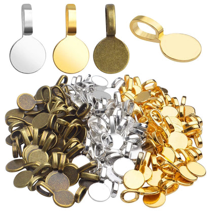 150pcs Round Glue-on Bails for Pendants
