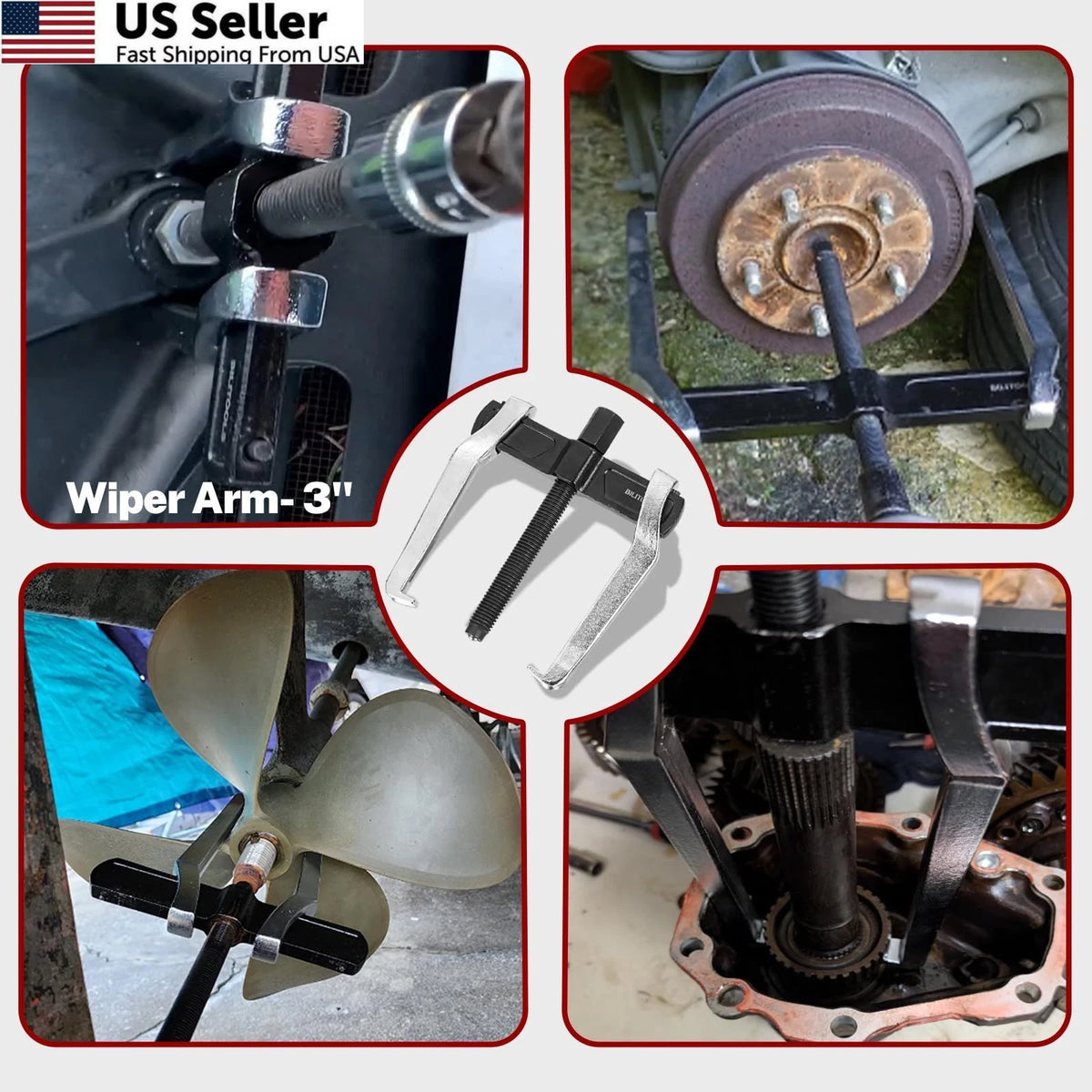2X 4" 2-Jaw Gear Puller for Automotive Applications (Internal/External)