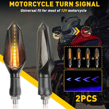 2X 12-LED Turn Signal Lamp for Motorcycle (Sequential Flowing Indicator)