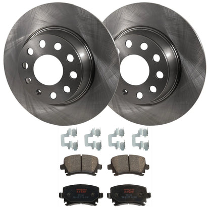 2X TRW Brake Disc and Pad Kit Set Rear for VW Sedan Tiguan (KIT-062924-110)