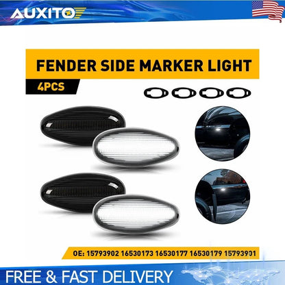 LED Side Marker Lights in White for Chevy Silverado HD Dually 2001-2014