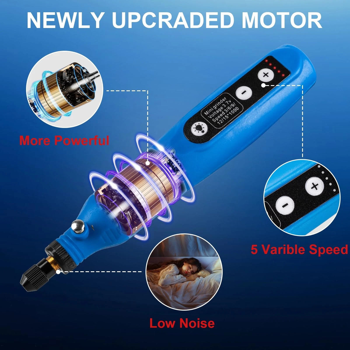 Cordless Rotary Tool Multi-Purpose Power Kit with 75 Blue