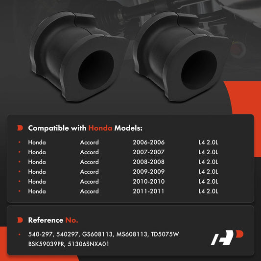2X Front Sway Bar Bushing for Honda Civic (2006–2011) 51306SNXA01, BSK59039PR