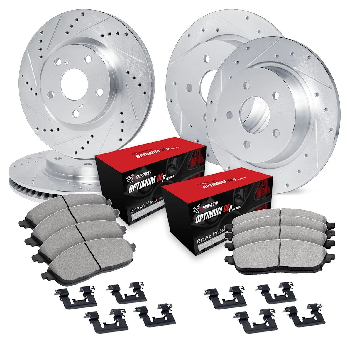 Set of 4 Brake Disc and Pad Kits for Kia Soul EV (2015–2017) WGUH2-21007