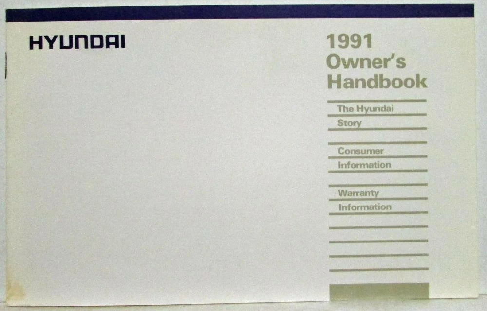 Owners Manual for Hyundai Scoupe (1991)