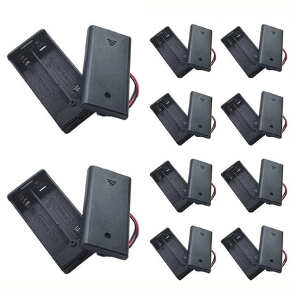 10Pcs AA Battery Holder Box Case with ON/OFF Switch for Various Applications
