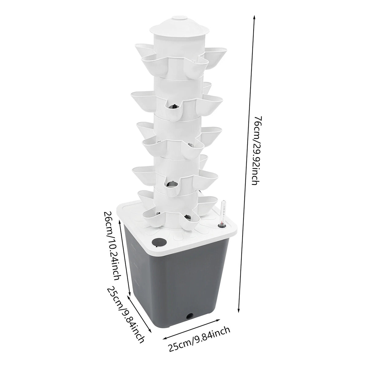 Vertical Hydroponic Garden Tower System 5 Layer 25 Pots (100-240V)