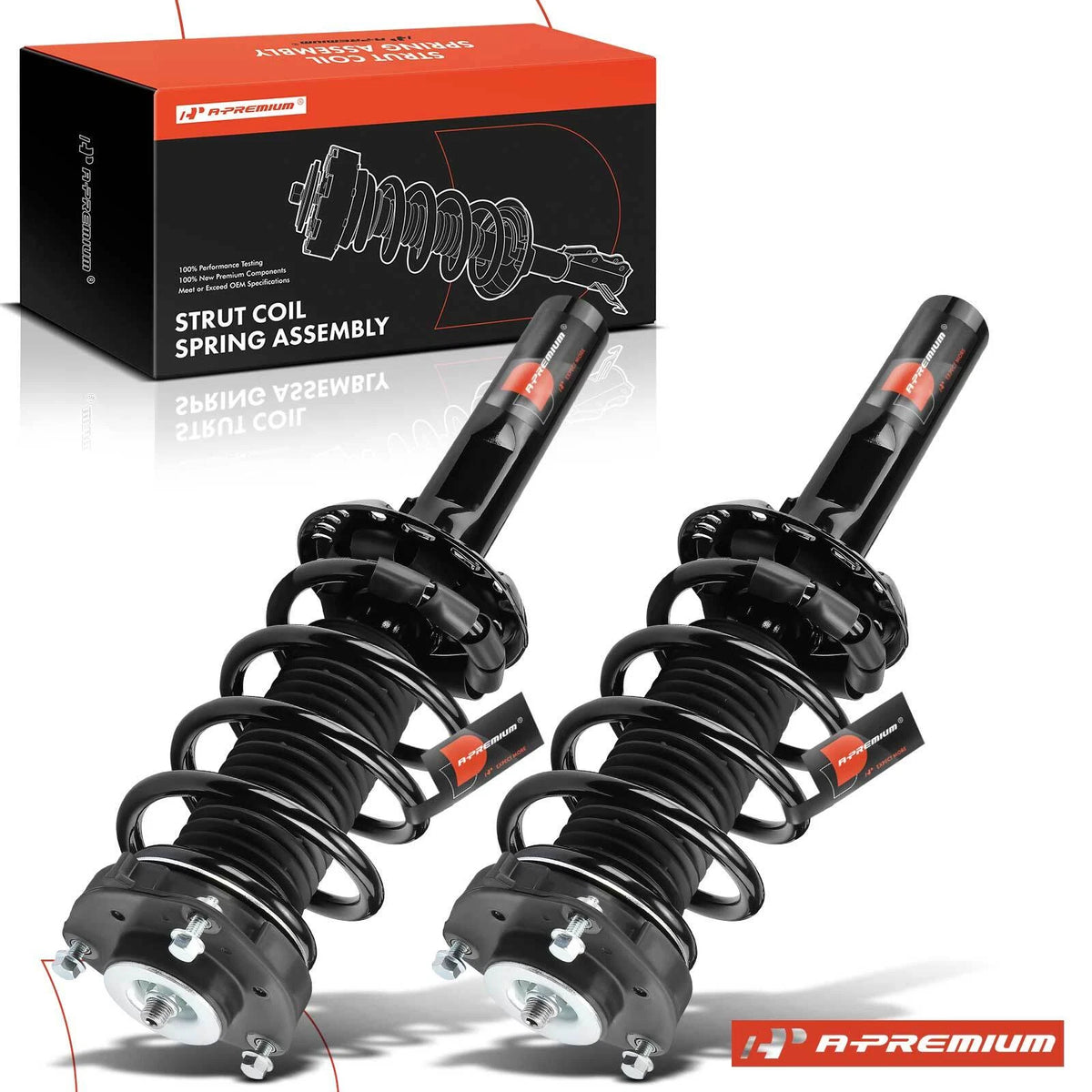 Set of 2 Front Struts w/ Coil Springs for Volkswagen Passat (2012–2019) G57156, 18-920136, 5335576