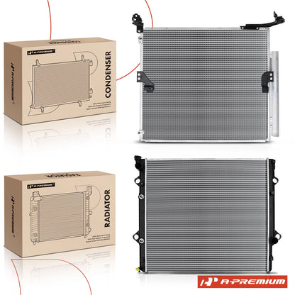 Radiator & A/C Condenser w/Drier for Lexus GX460 (2010–2023) 6400-38250, 16400-38251, 16400-38252