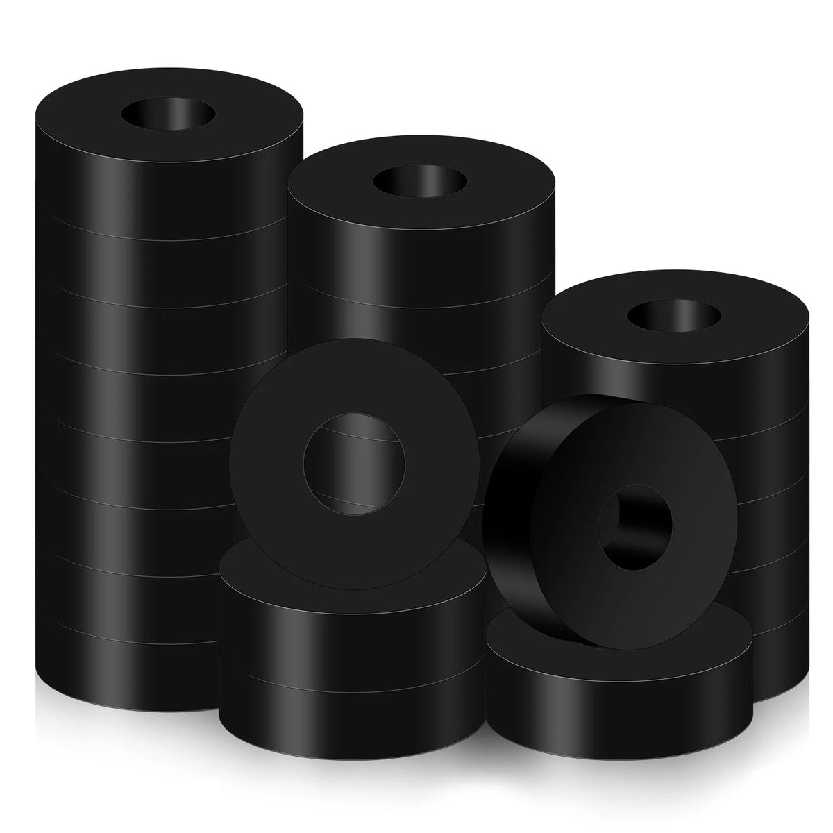 25 PCS Rubber Washers for Automotive Applications (3/4 Inch OD x 1/4 ID)