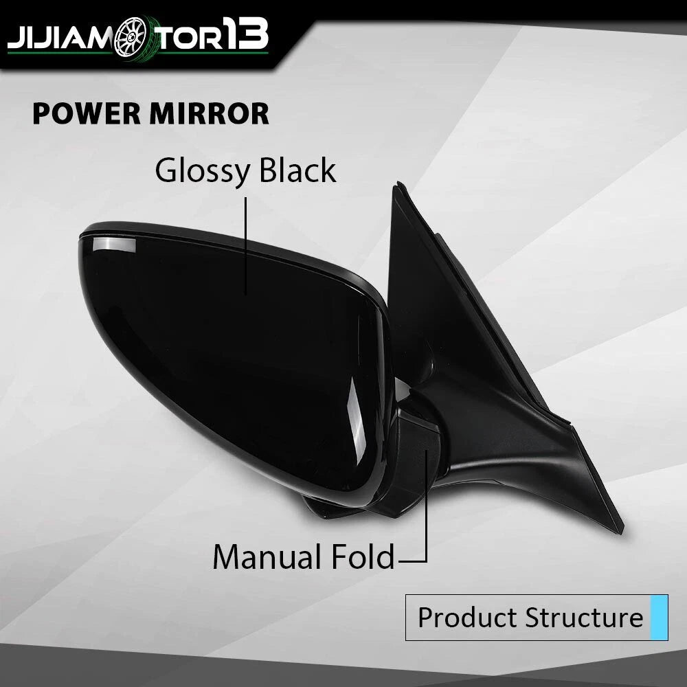 2X Black Side Mirror Pair for Honda Accord (2018–2021) J-02RVM133AABB
