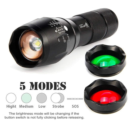 ULTRAFIRE A100 Tactical Flashlight 800 Lumens LED Zoomable Black