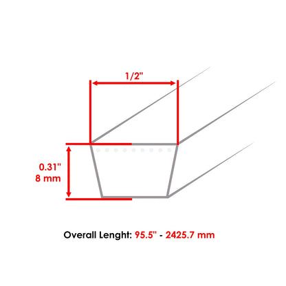 Deck Aramid Secondary Belt for Poulan PR1742STF (42") AB302+AB302 - VS