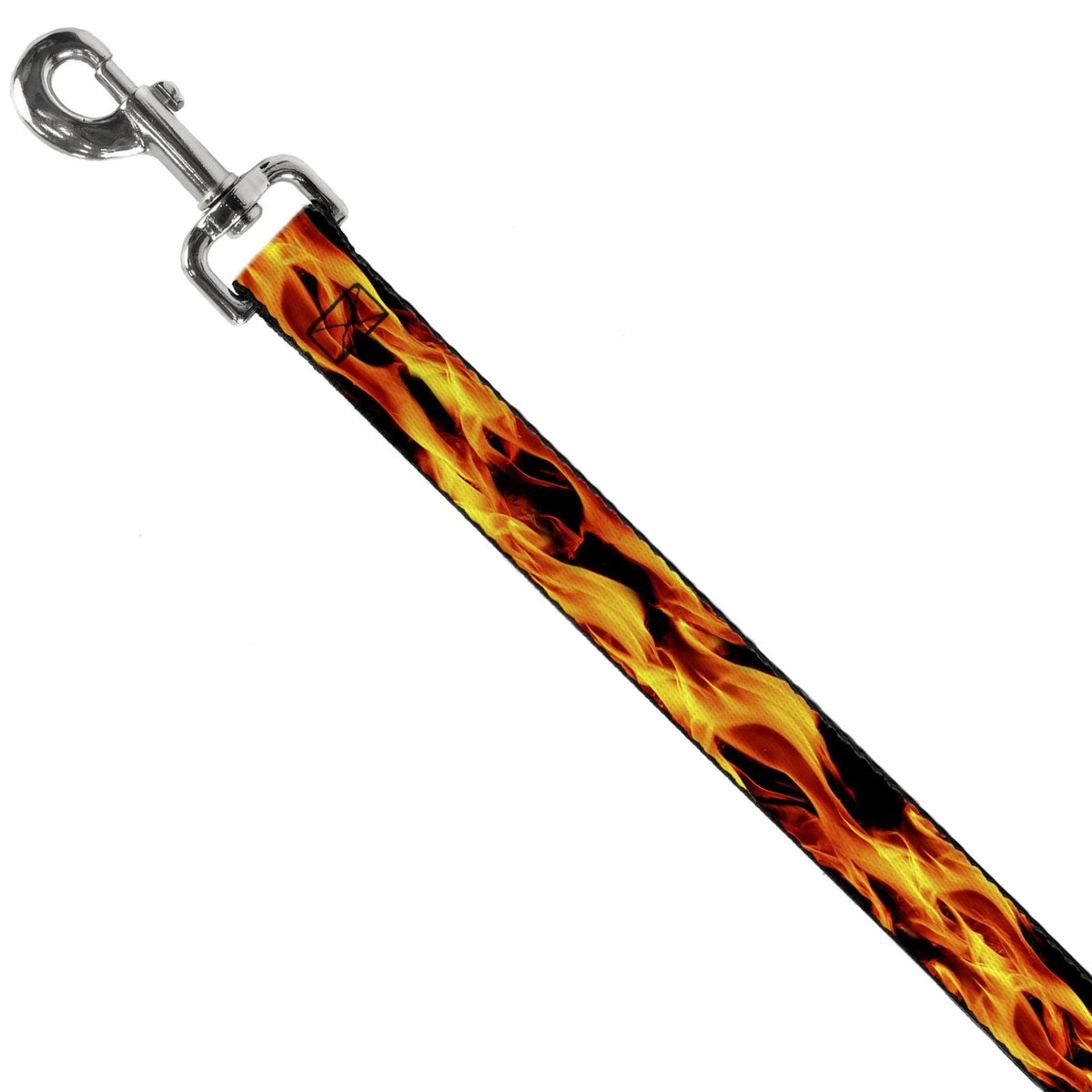 6FT Dog Leash for Vivid Black Orange Flames