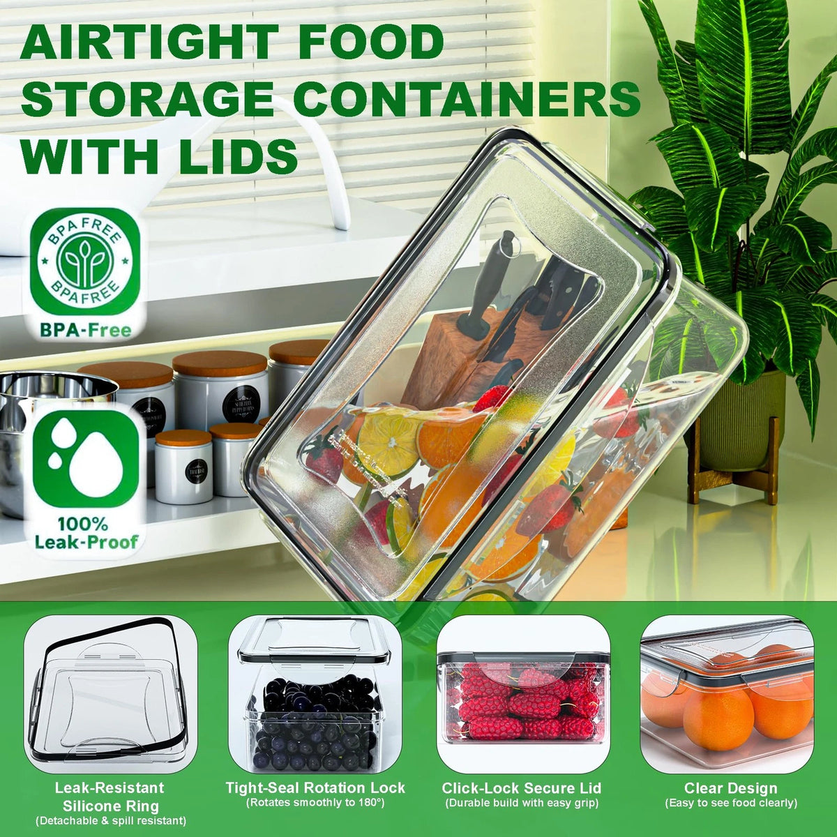 54 Pcs Food Storage Containers 5.7" x 9.6" (L x H)