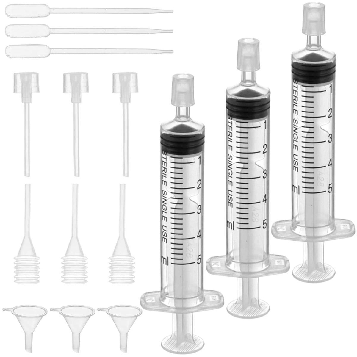 Set of 3 Perfume Refill Tool Kit Plastic Syringe Extractor