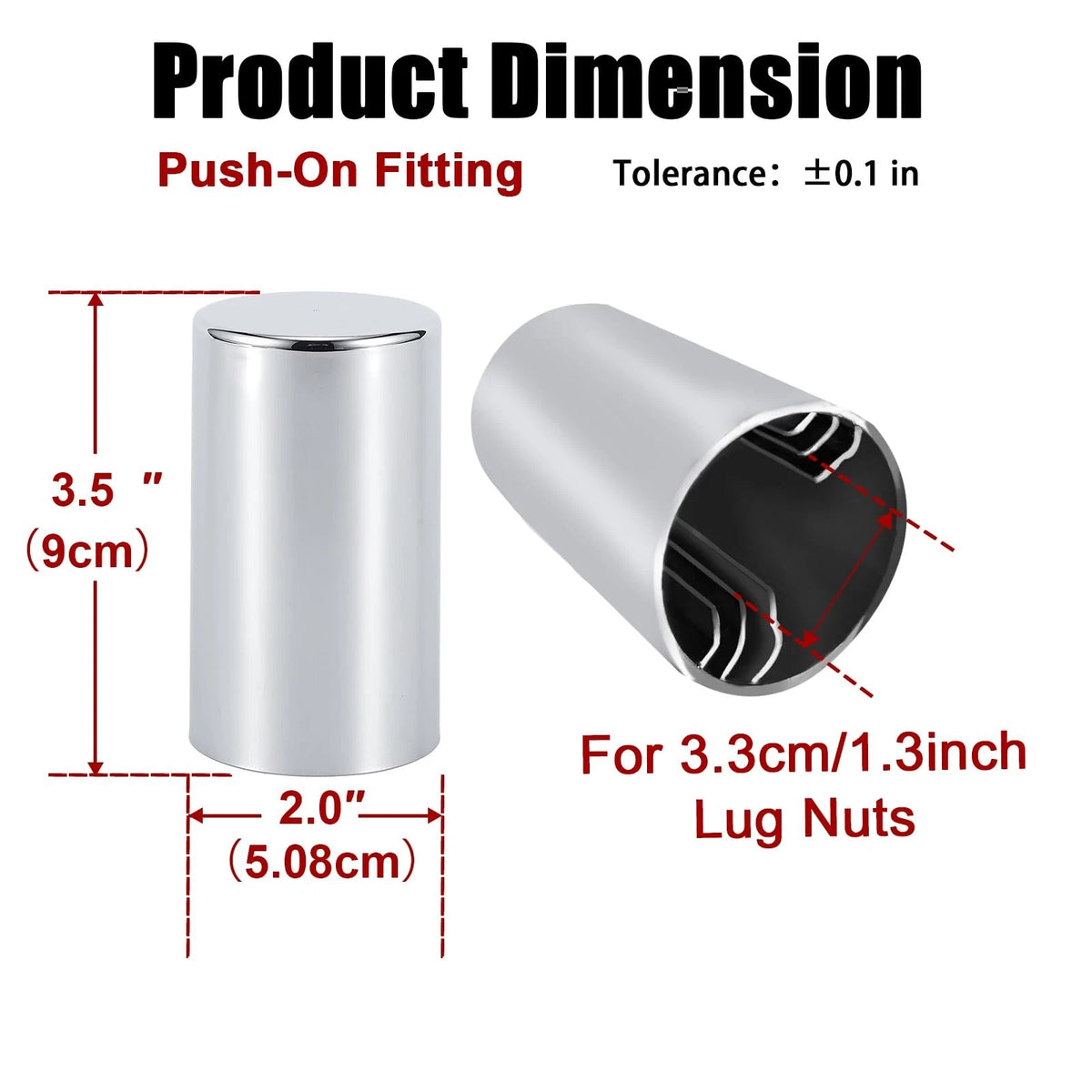40 Pack of 33mm Chrome Lug Nut Covers for Semi Trucks & Trailers