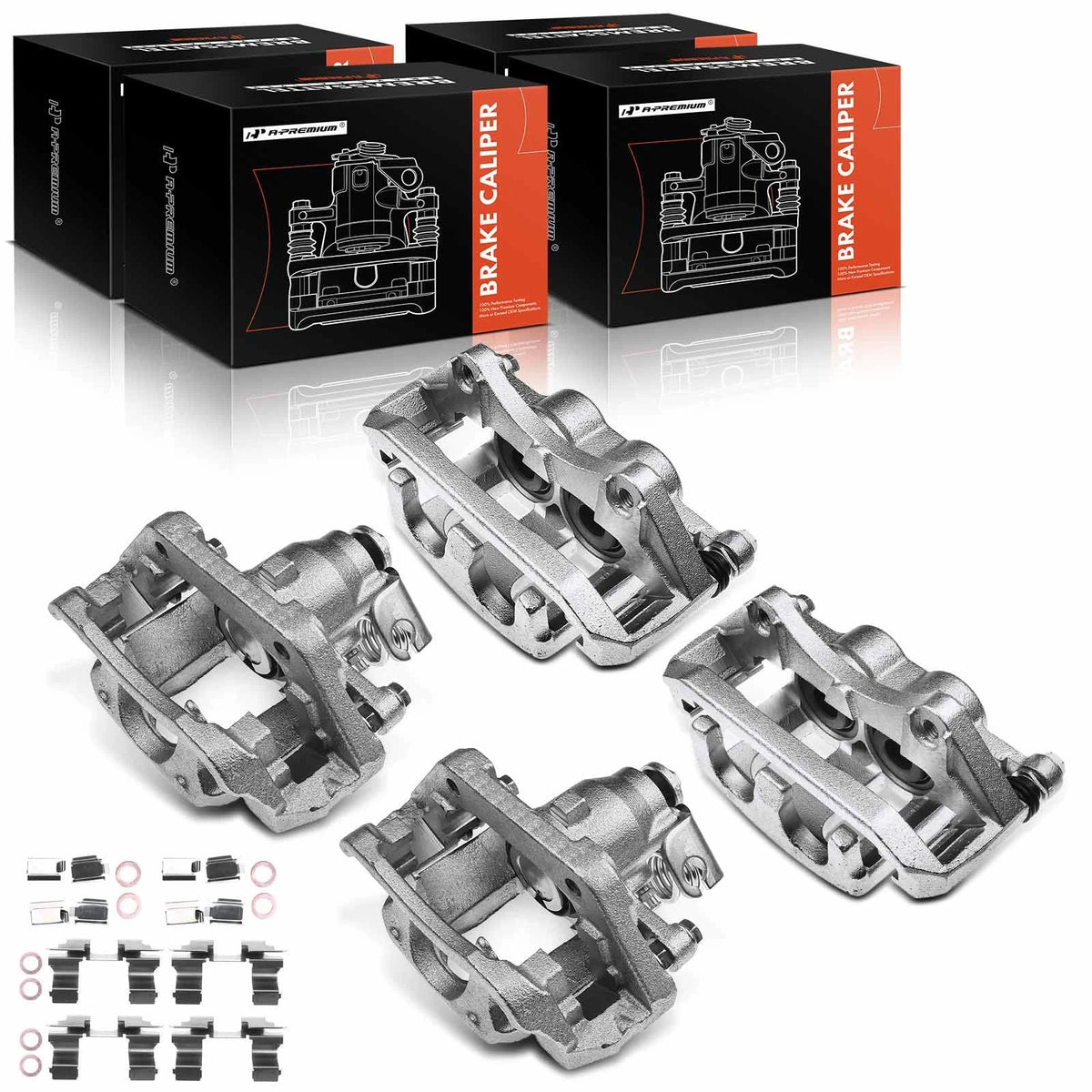 Set of 4 Brake Calipers w/Bracket for Ford Taurus (2010–2012) - 8A8Z2B120A, 8A8Z2B120AA, 8A8Z2B121A, 8A8Z2B121AA