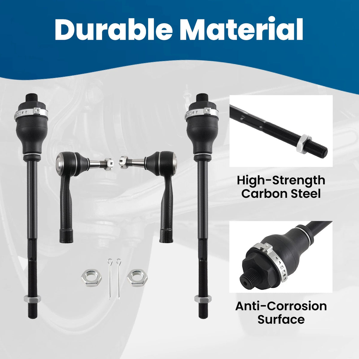 4X Tie Rod Ends Kit for Chevy Silverado 1500 (1999–2006) D7QGUI