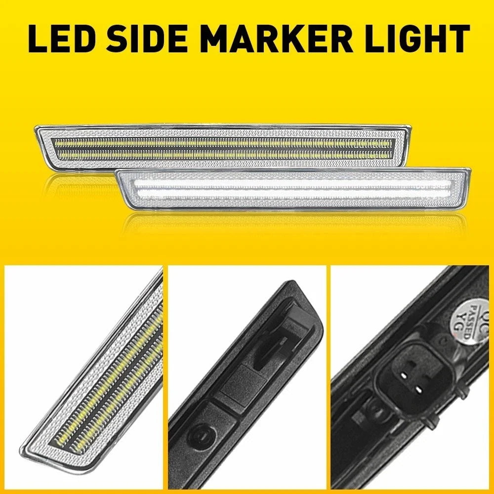 Rear LED Side Marker Light in White for 2015-2022 Dodge Challenger