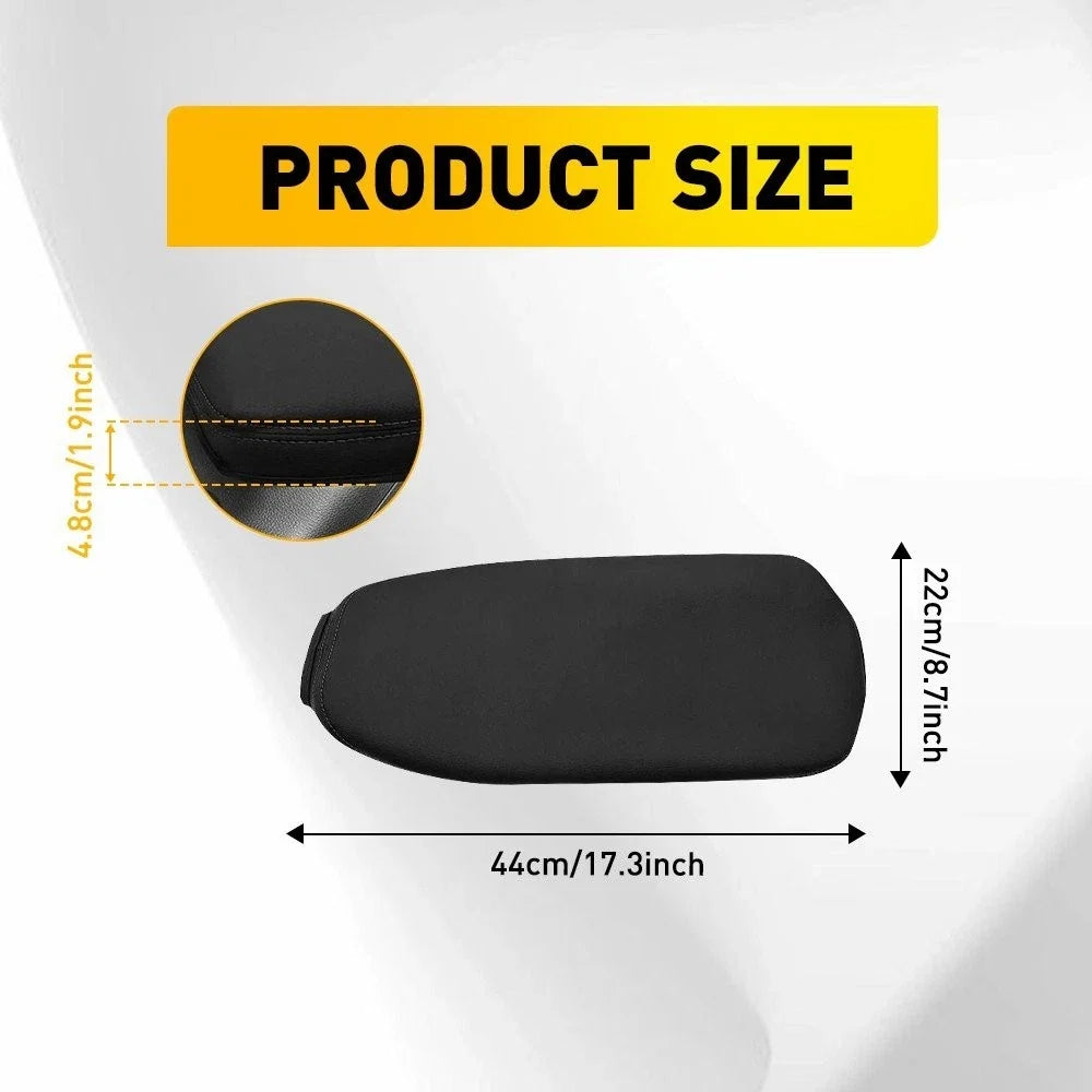 Armrest Cover Pad in Black PU Leather for Toyota RAV4 (2019-2025)