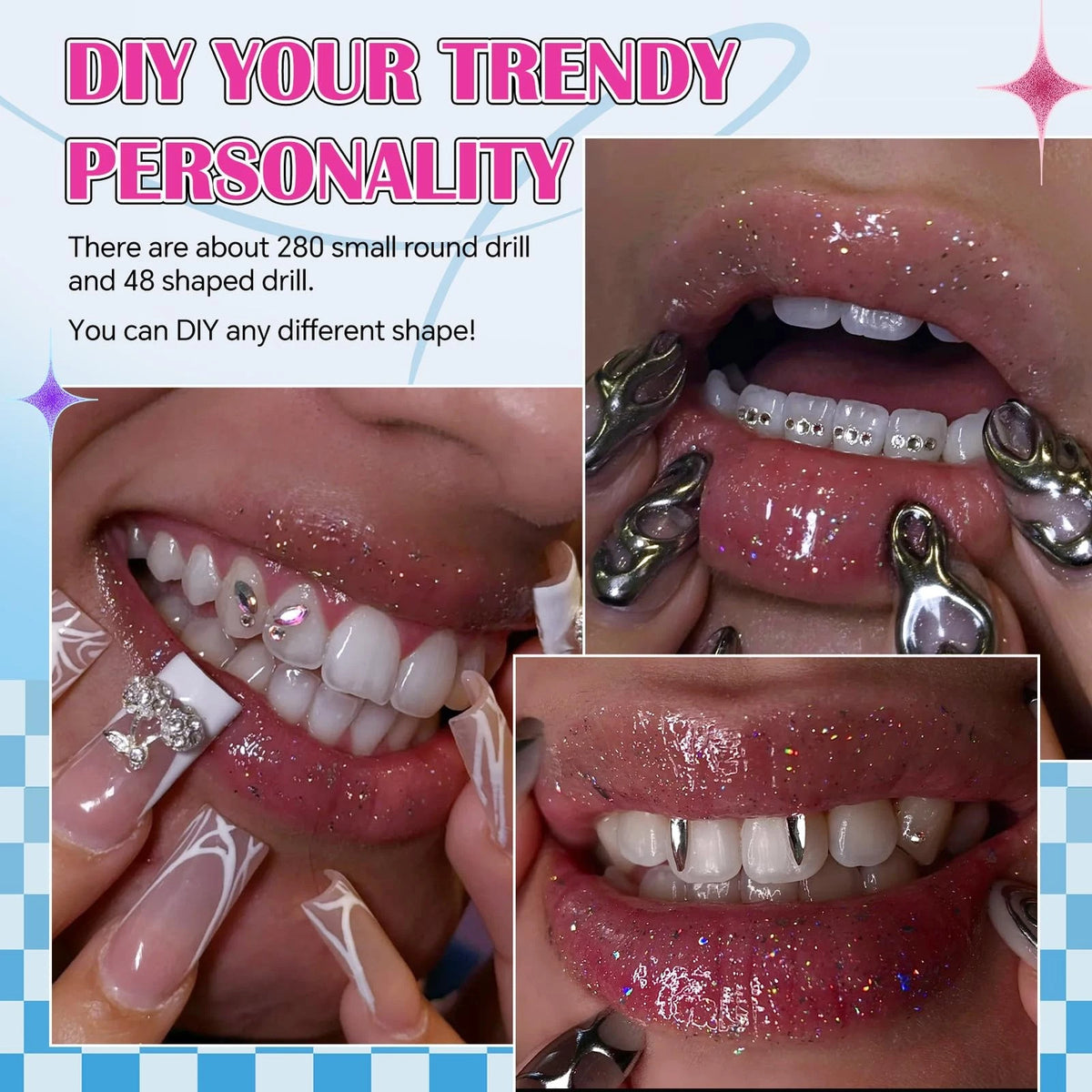 380 Pcs Teeth Gem Kit for DIY Tooth Crystals
